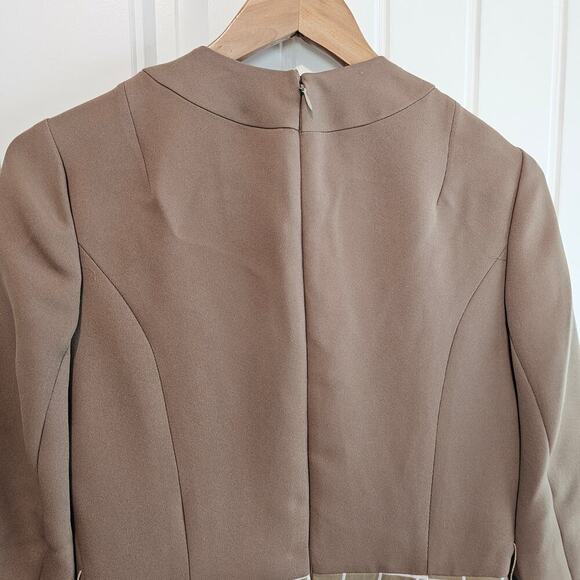 Vintage 60s Contima Shift Dress Womens Medium Brown Mod Twee ALine Preppy Pinup - Picture 8 of 13